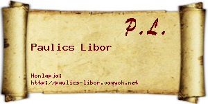 Paulics Libor névjegykártya